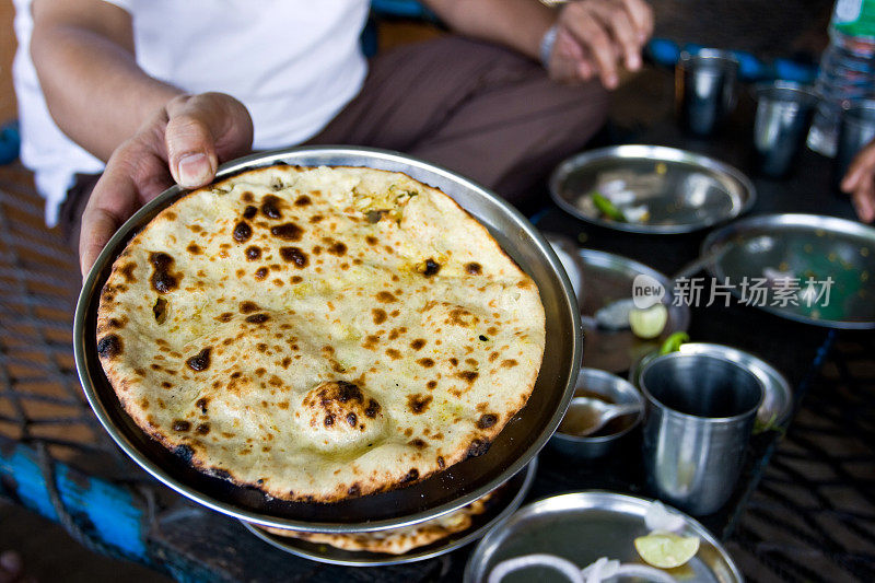 印度Tandoori Parantha的特写